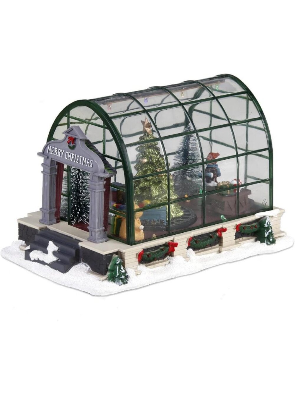 innodept12 Animated Lighted Christmas Village Greenhouse